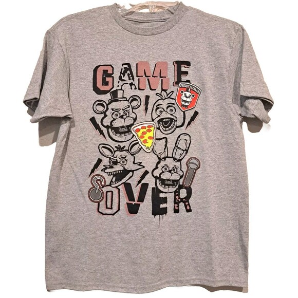 FNAF Five Nights At Freddy's Graphic Tee Fazbear Gray Unisex T-Shirt Sz M NWOT - Picture 1 of 7